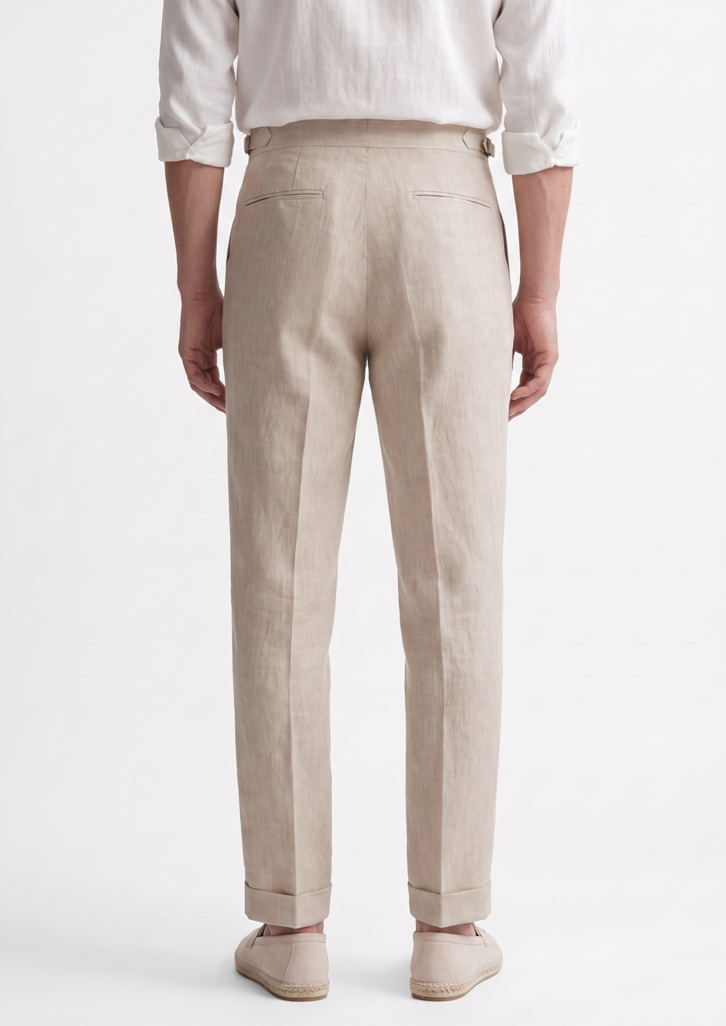 Tuscany Pleated Coastal Trousers in Ivory