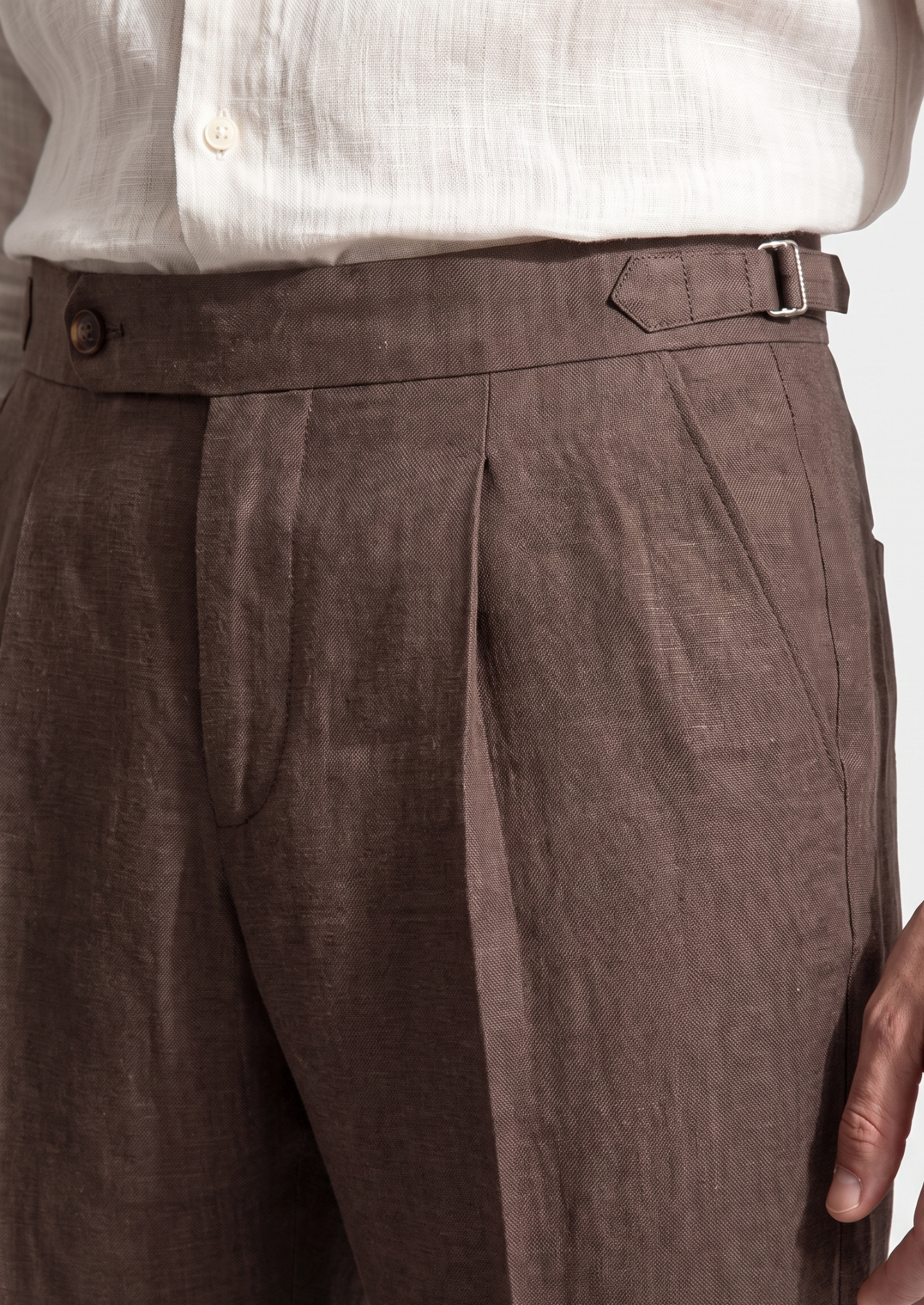 Tuscany Pleated Trousers in Rich Brown