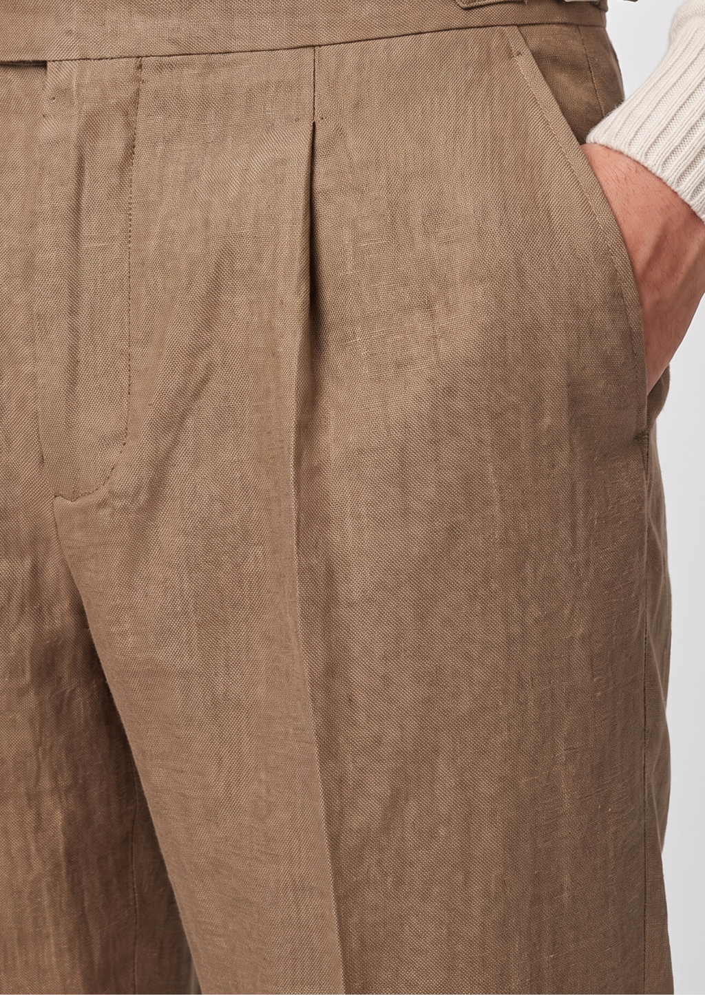 Tuscany Pleated Trousers in Caramel