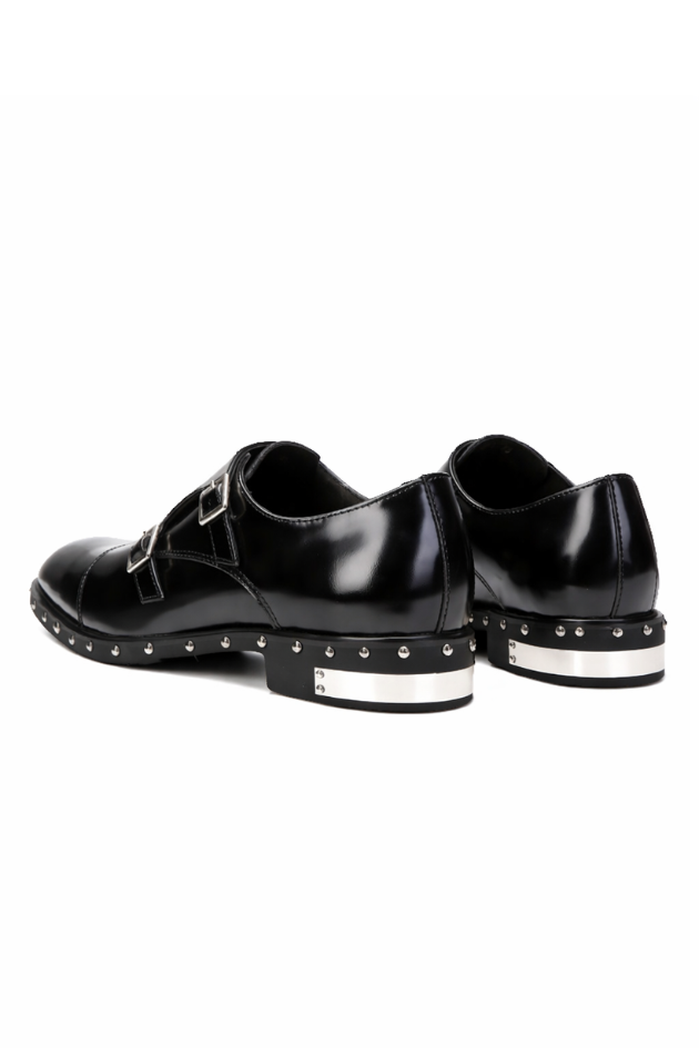 Griffin Leather Double Monk Strap Footwear