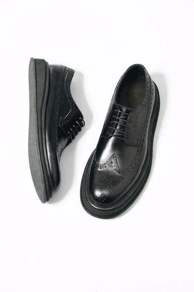 Sterling Leather Brogue Shoes in Chunky Design