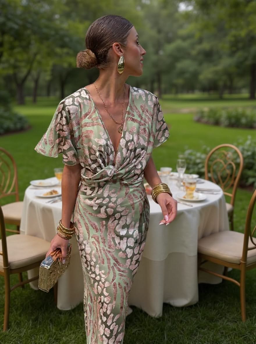 Florence Copper Silk Midi Dress
