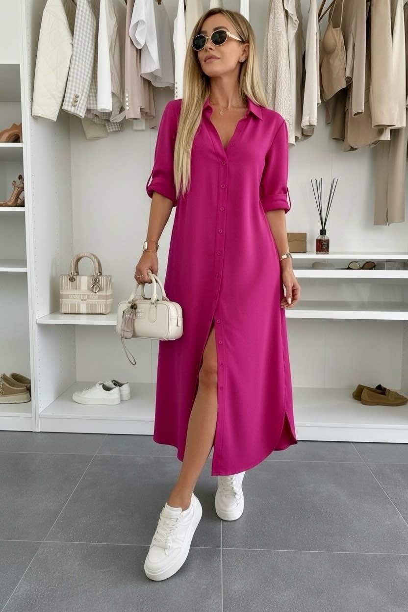 Ivy Silk Button Dress