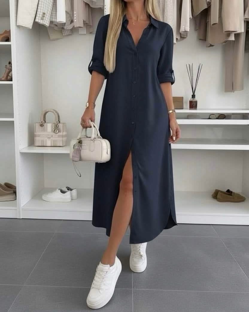 Ivy Silk Button Dress