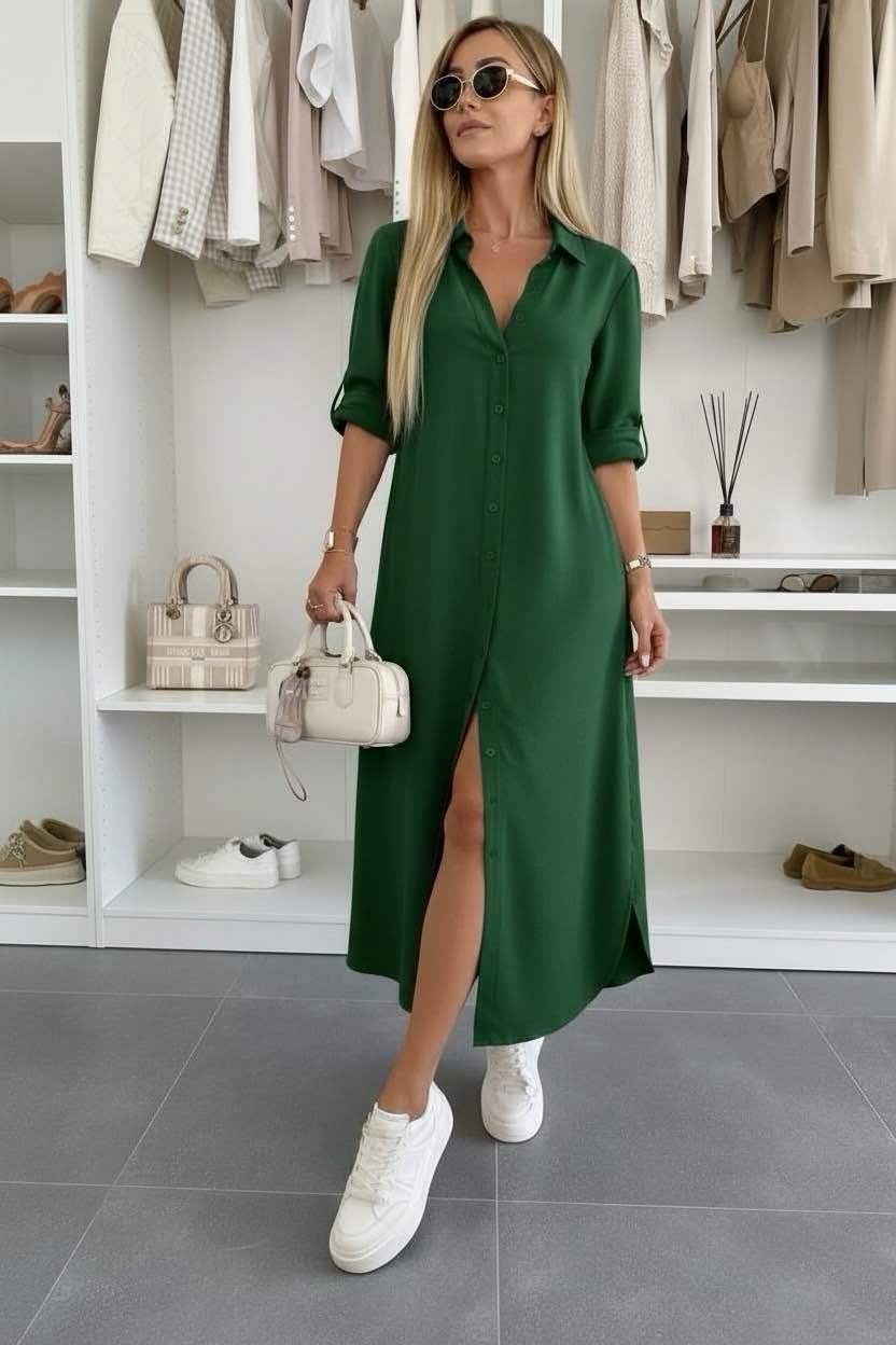 Ivy Silk Button Dress
