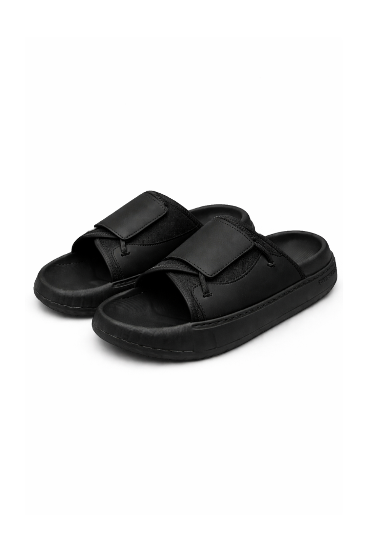 Dawson Leather Slide Sandals - Noir
