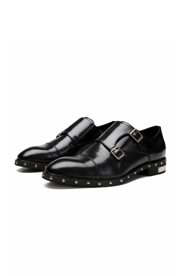 Griffin Leather Double Monk Strap Footwear