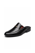 Anson Perforated Leather Mule - Noir