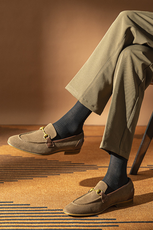 Espresso Suede Horsebit Loafers