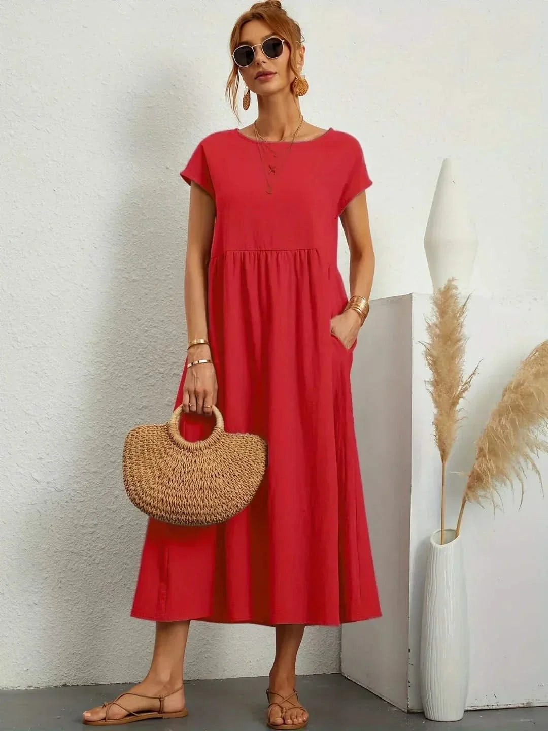 Ava Fluid Silk Midi Dress
