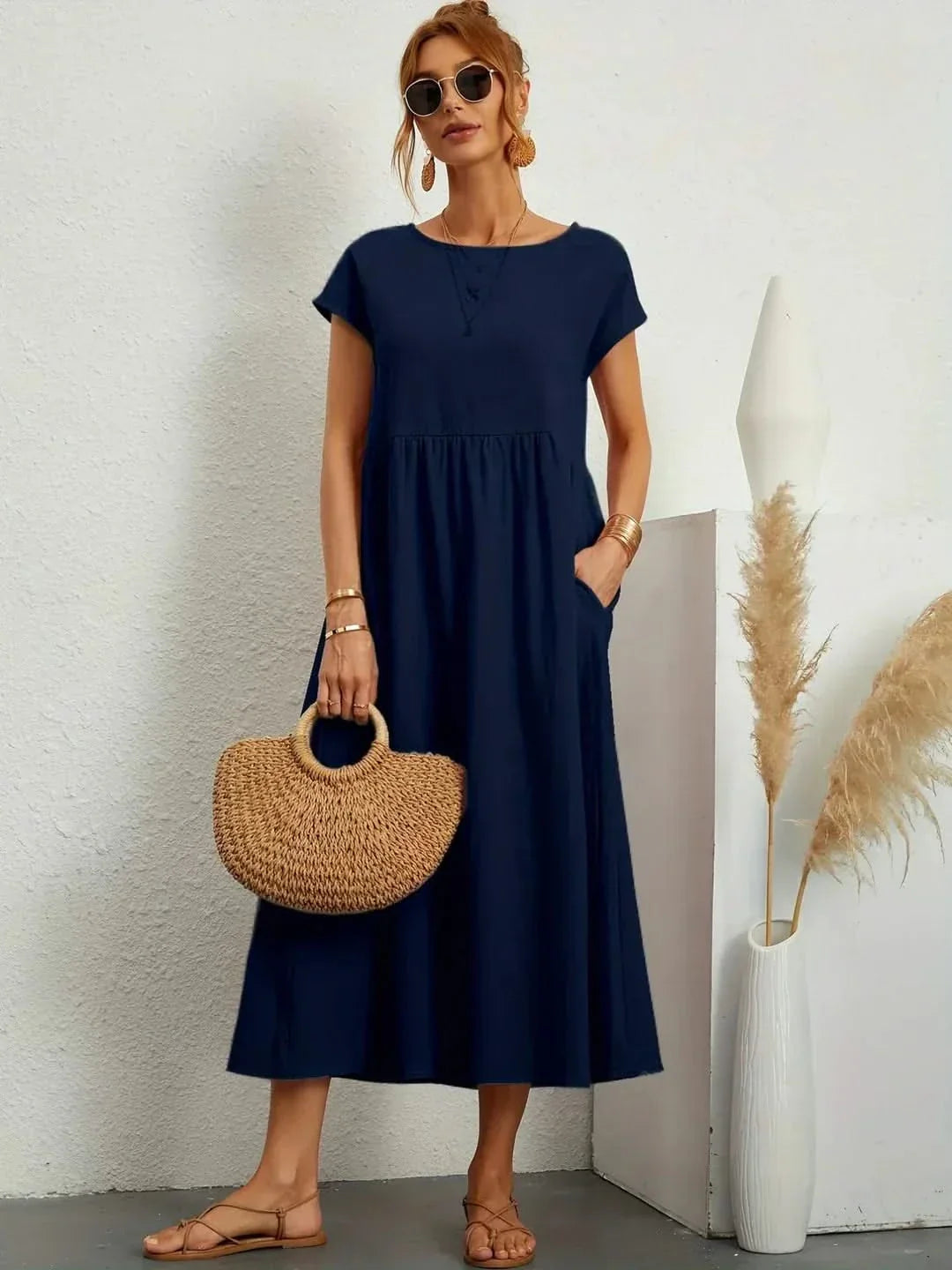 Ava Fluid Silk Midi Dress
