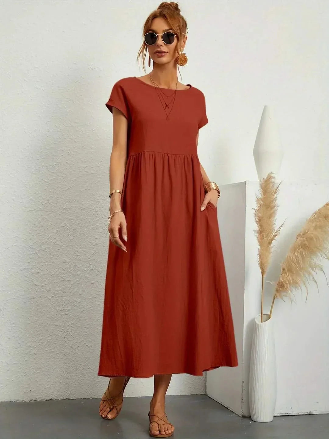 Ava Fluid Silk Midi Dress