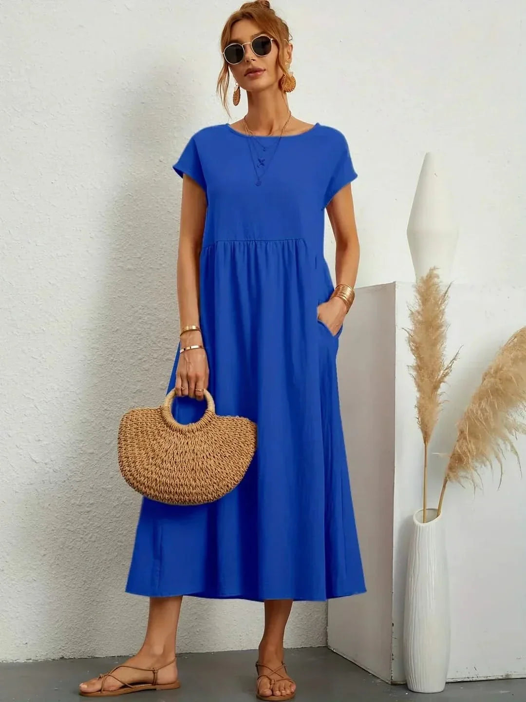 Ava Fluid Silk Midi Dress