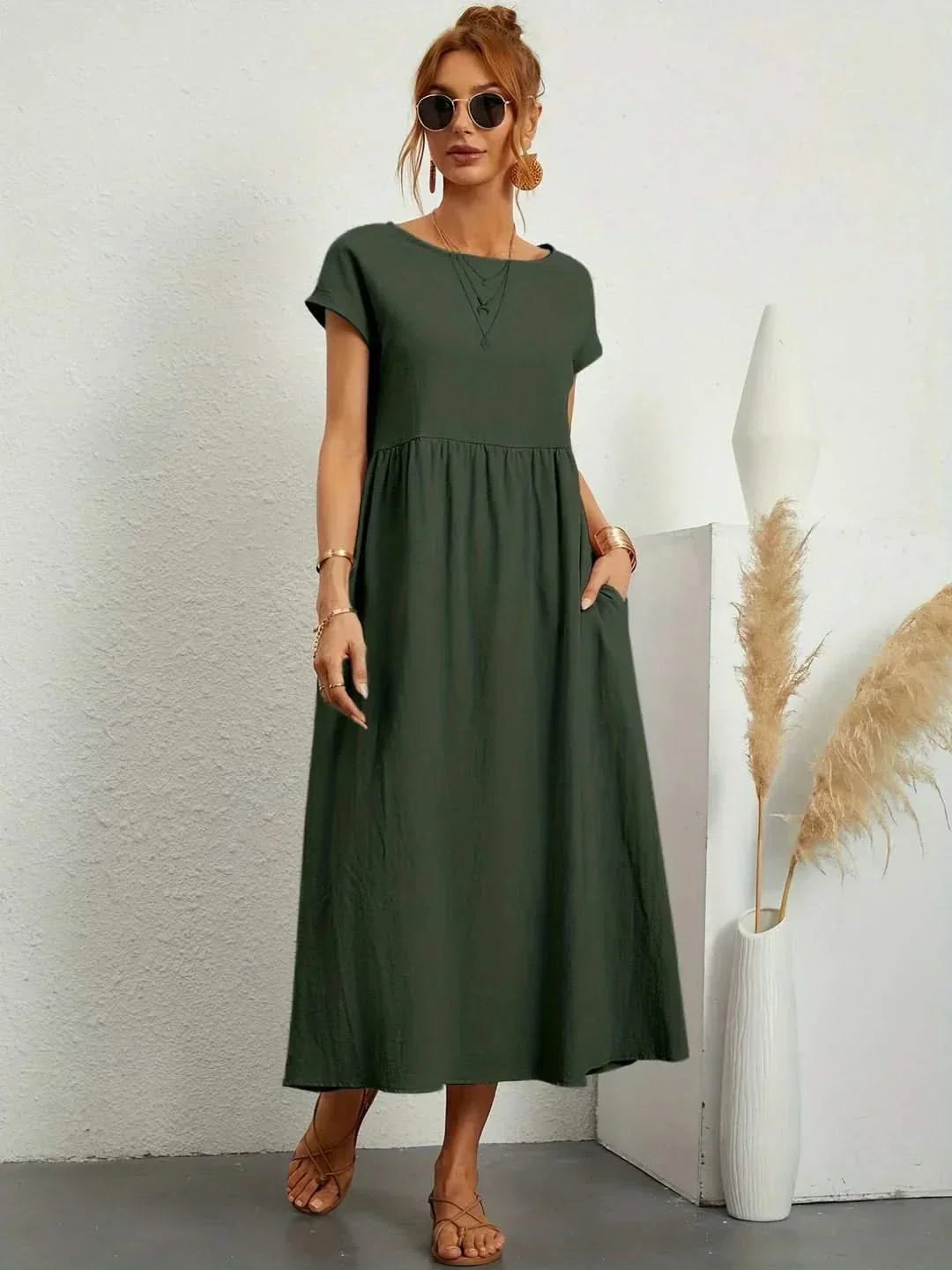 Ava Fluid Silk Midi Dress