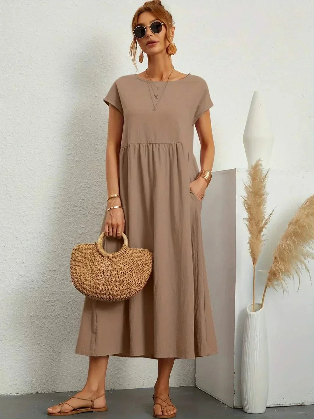 Ava Fluid Silk Midi Dress