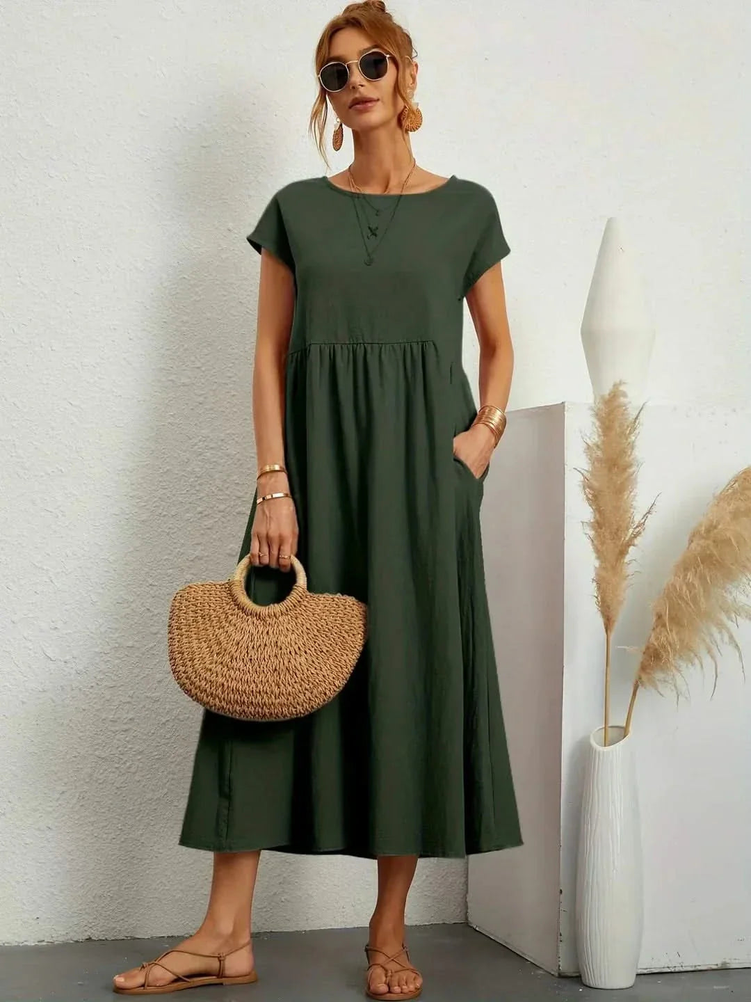 Ava Fluid Silk Midi Dress
