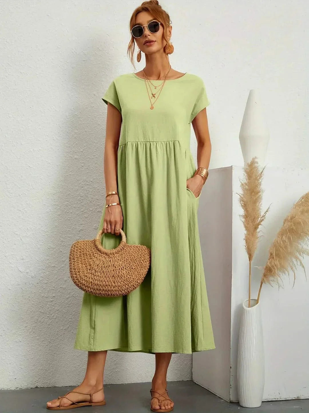 Ava Fluid Silk Midi Dress