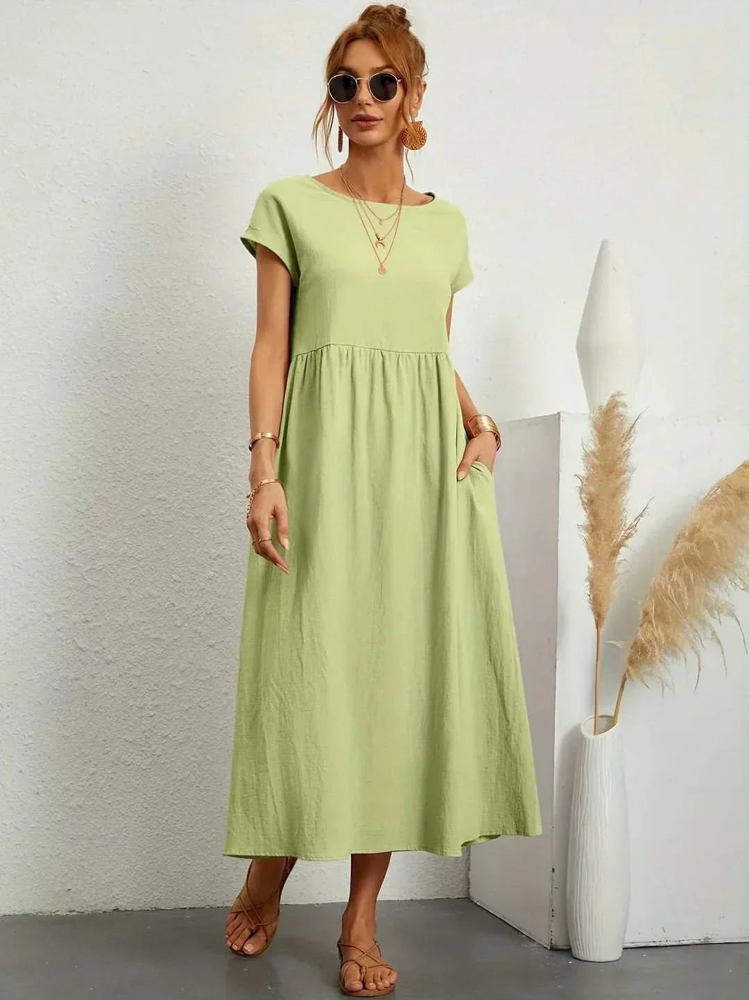 Ava Fluid Silk Midi Dress