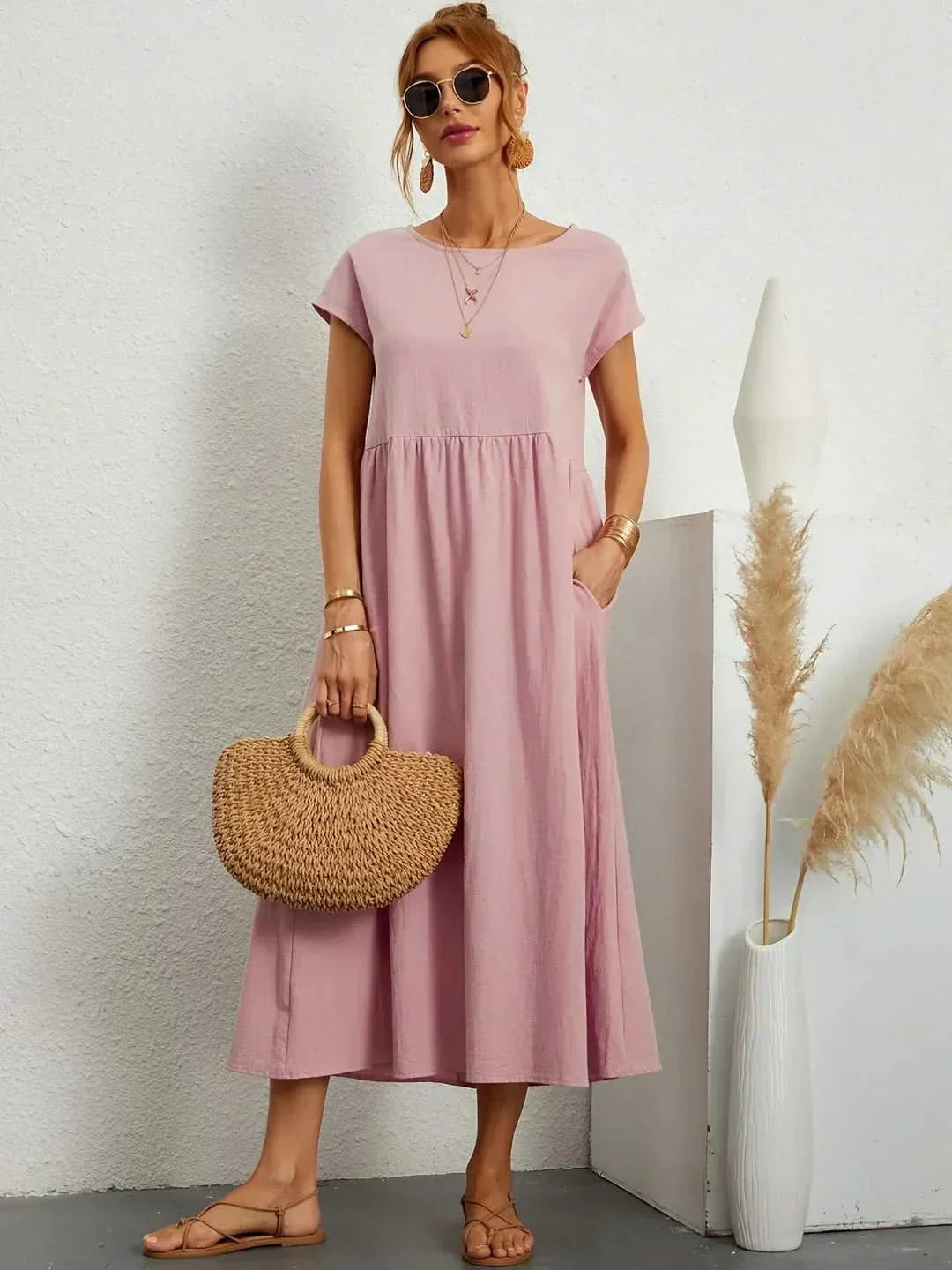 Ava Fluid Silk Midi Dress