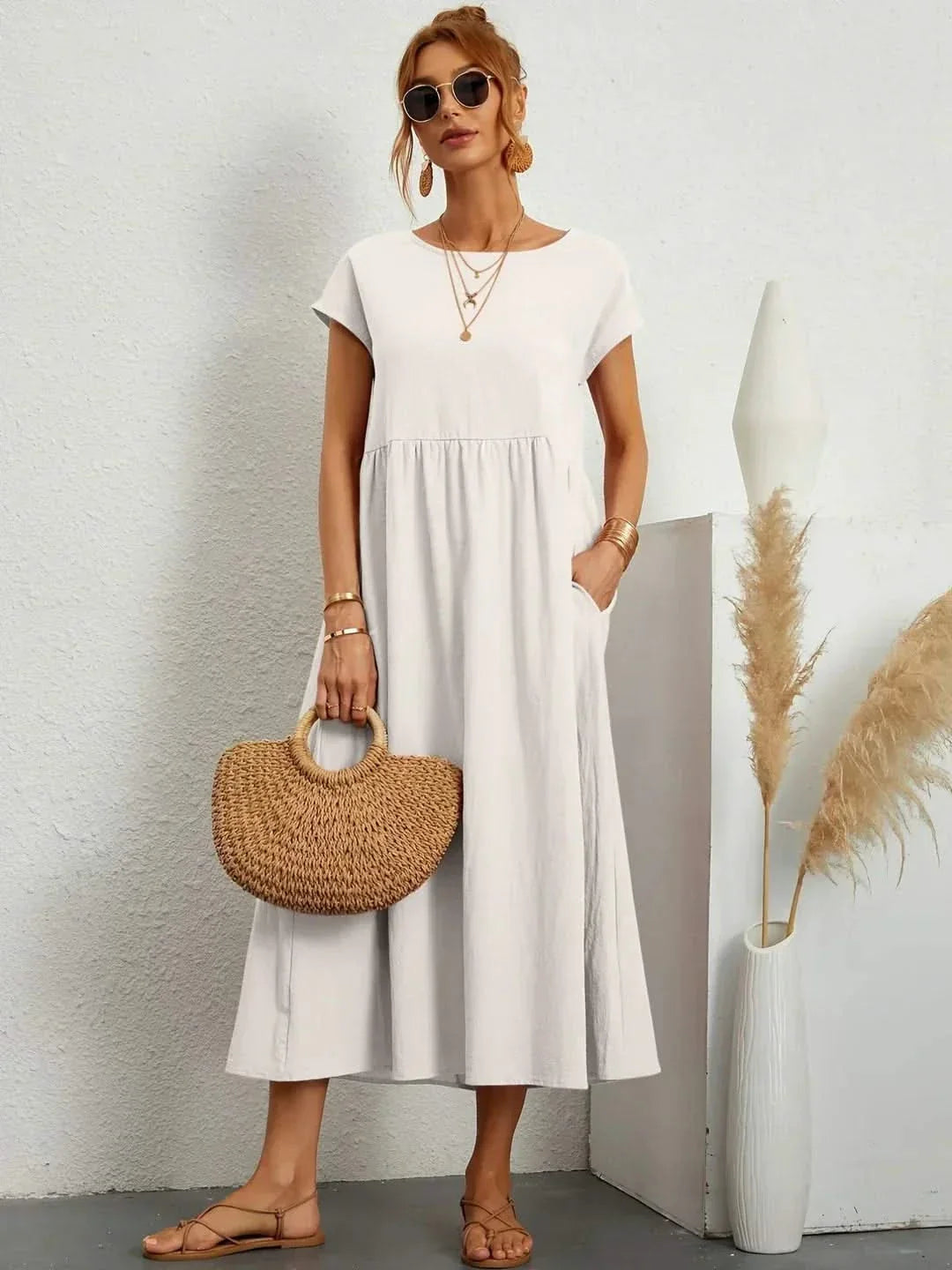 Ava Fluid Silk Midi Dress