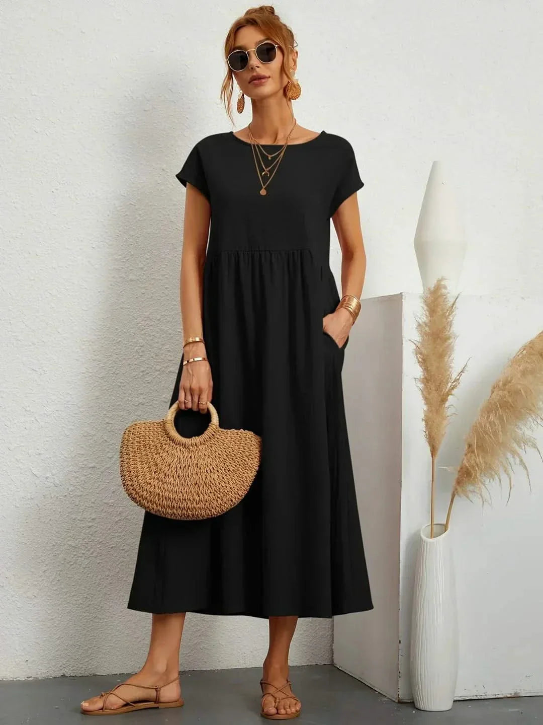Ava Fluid Silk Midi Dress