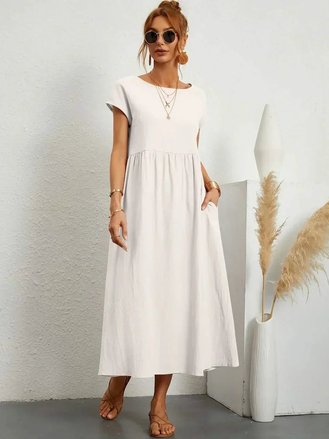 Ava Fluid Silk Midi Dress
