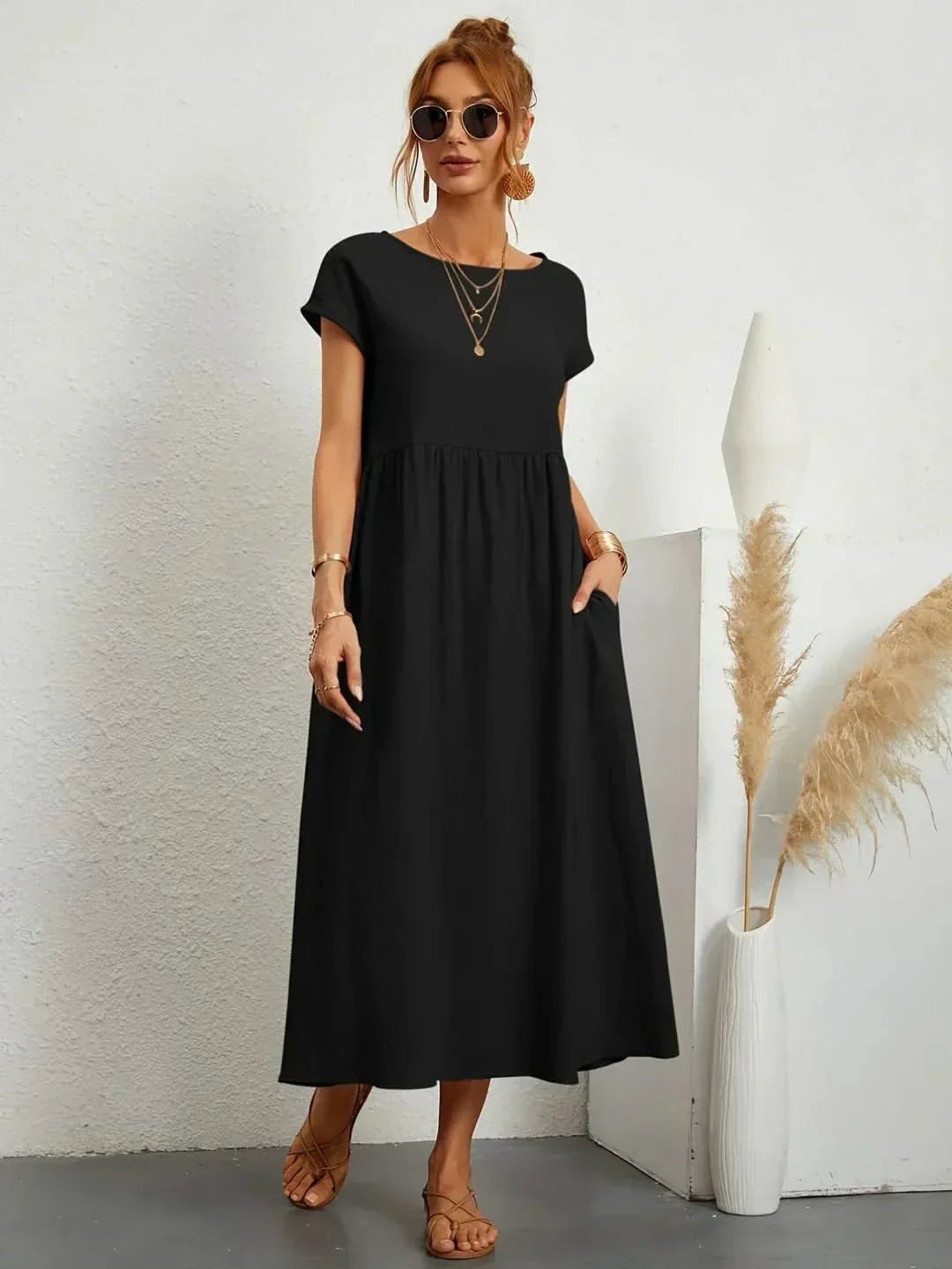 Ava Fluid Silk Midi Dress