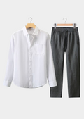 Dulcet Longsleeve Summer Ensemble - White and Gray