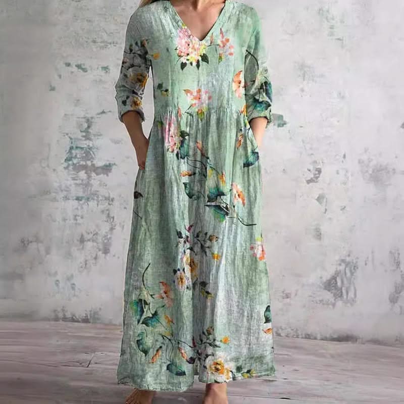 Alina Blossom Silk Midi Dress