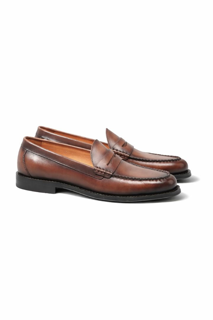 Sandro Brown Leather Penny Loafers