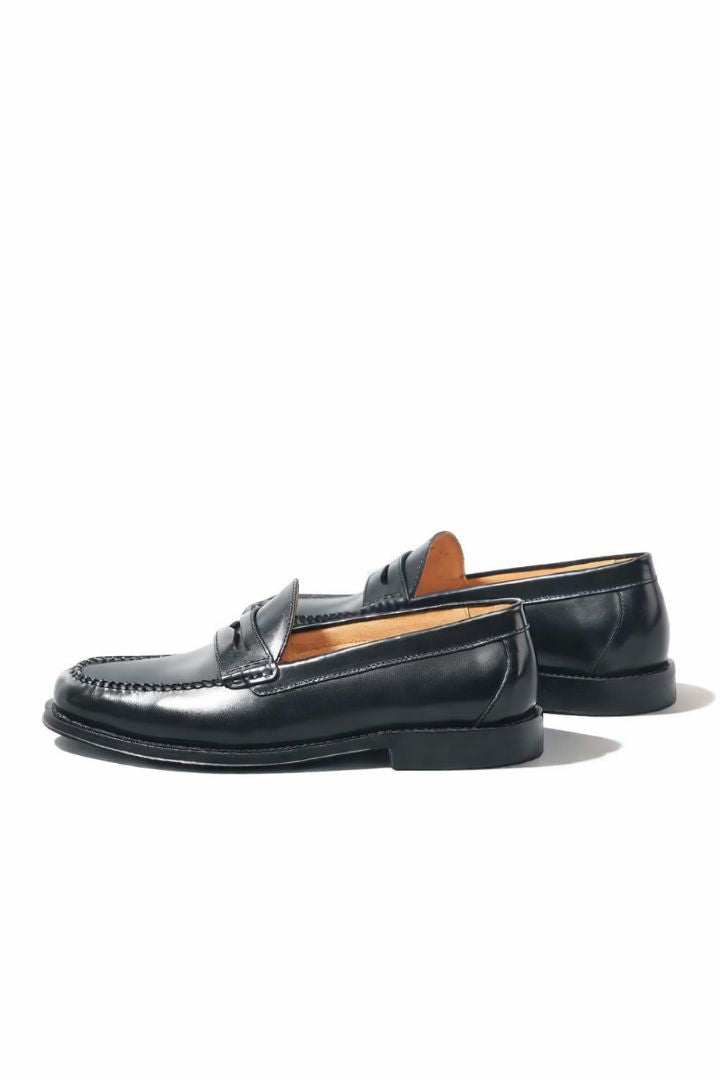 Sandro Black Leather Penny Loafers