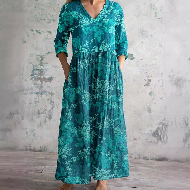 Alina Blossom Silk Midi Dress
