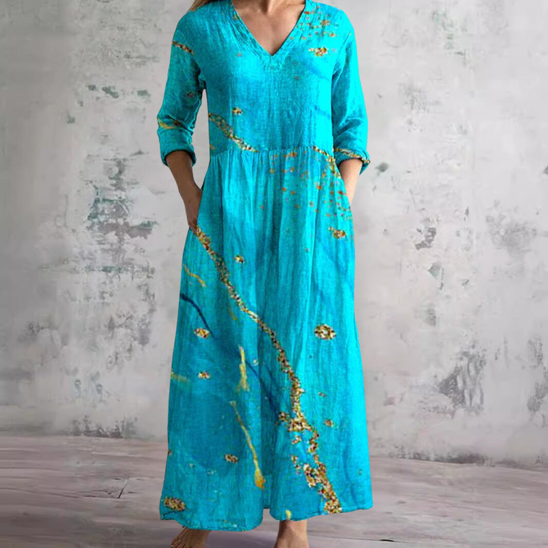 Alina Blossom Silk Midi Dress