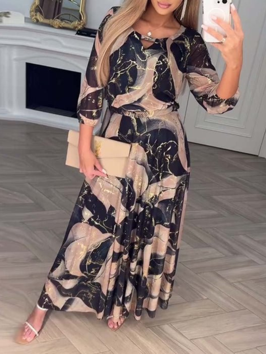 Capri Silk Drape Dress in Soft Beige