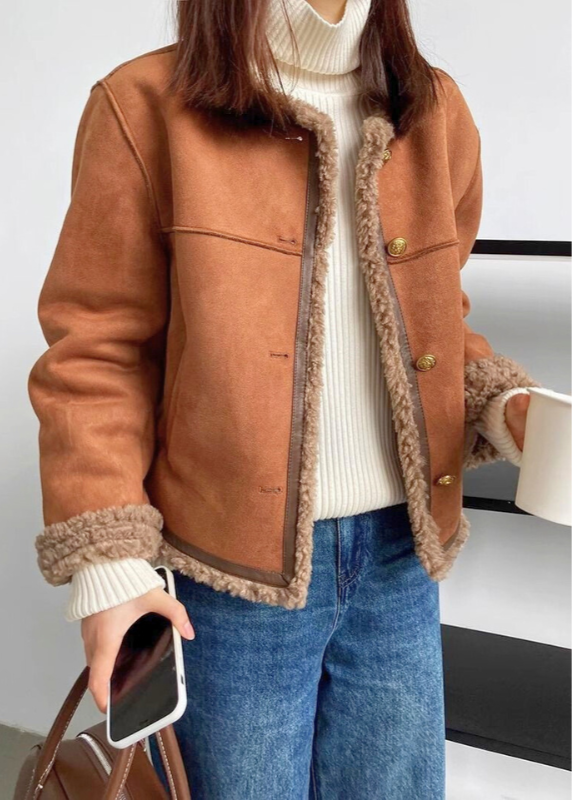 Ruby Shearling-Lined Jacket in Cozy Elegance