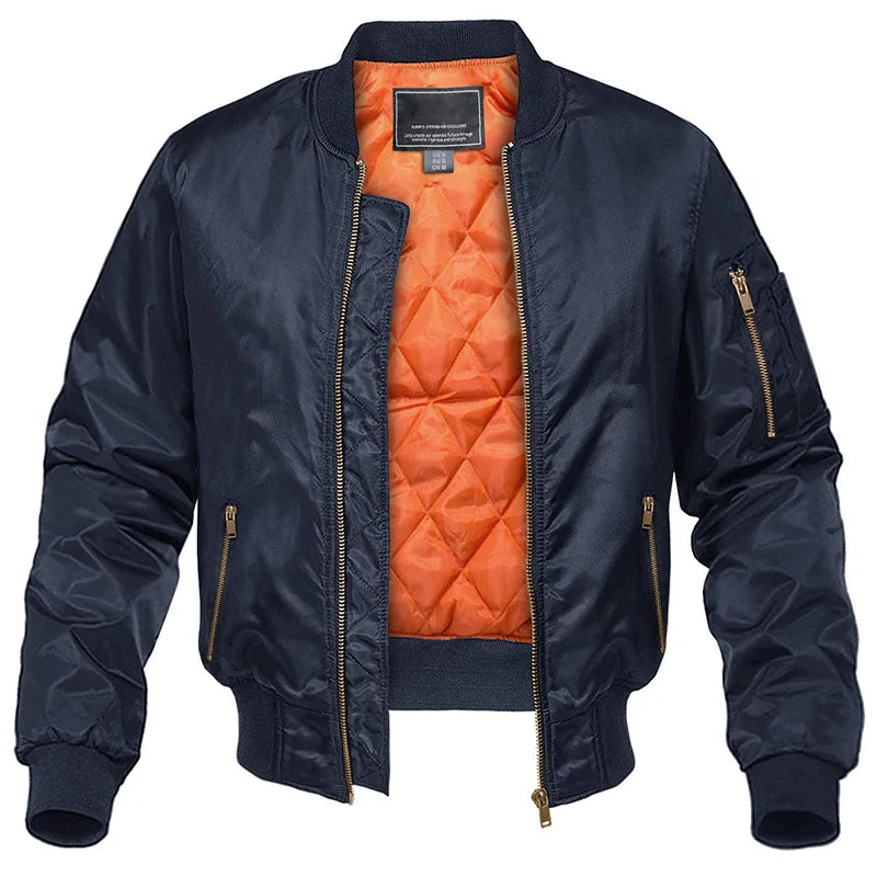 Men's Quilted Bomber Jacket in Classic Navy