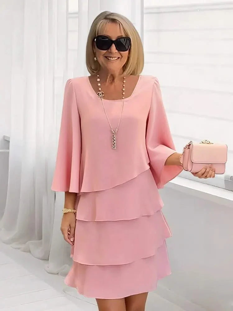 Charlotte Ruffle Silk Dress