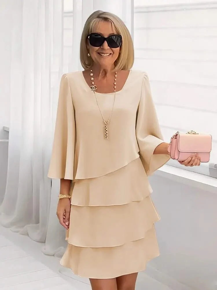 Charlotte Ruffle Silk Dress