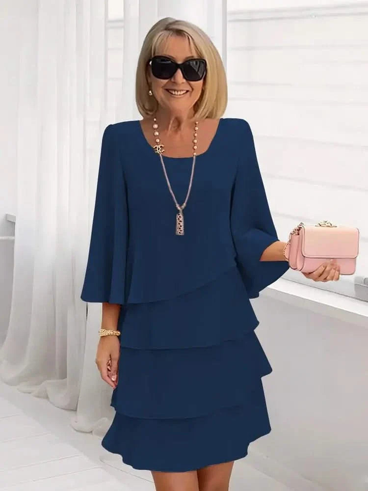 Charlotte Ruffle Silk Dress