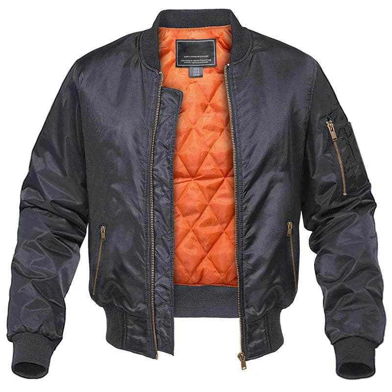 Men's Quilted Bomber Jacket in Classic Navy
