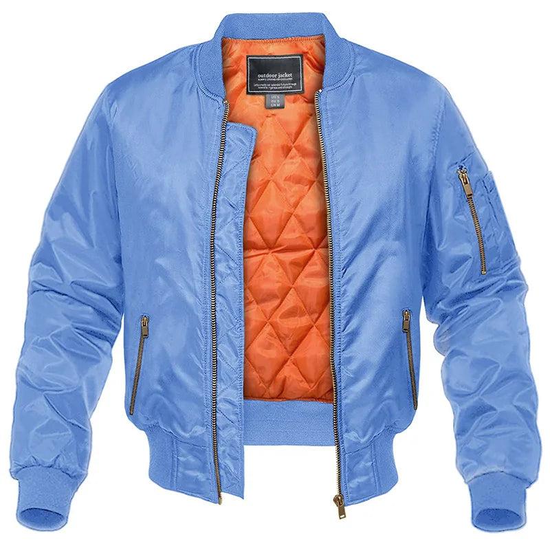 Men's Quilted Bomber Jacket in Classic Navy