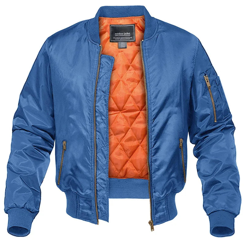 Men's Quilted Bomber Jacket in Classic Navy