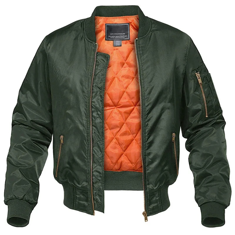 Men's Quilted Bomber Jacket in Classic Navy
