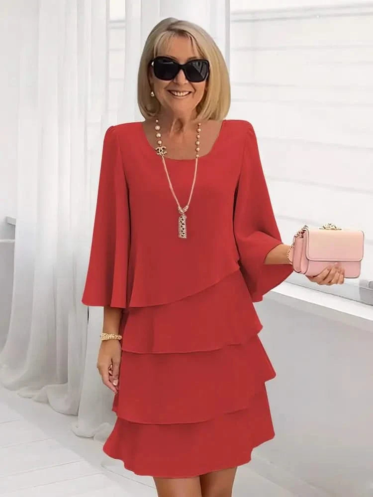 Charlotte Ruffle Silk Dress