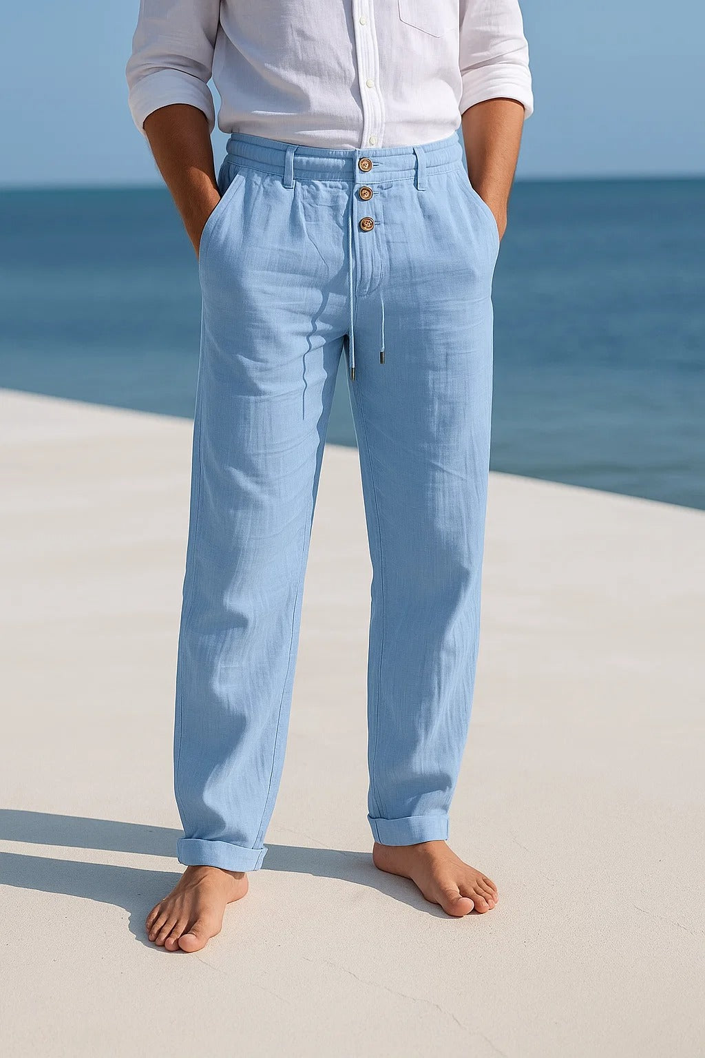LIGHTWEIGHT LINEN SUMMER TROUSERS