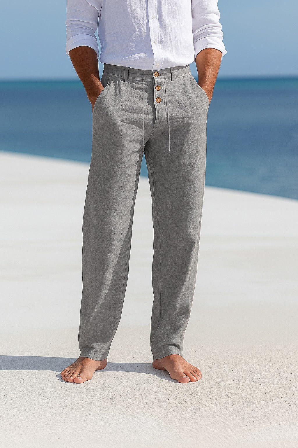 LIGHTWEIGHT LINEN SUMMER TROUSERS