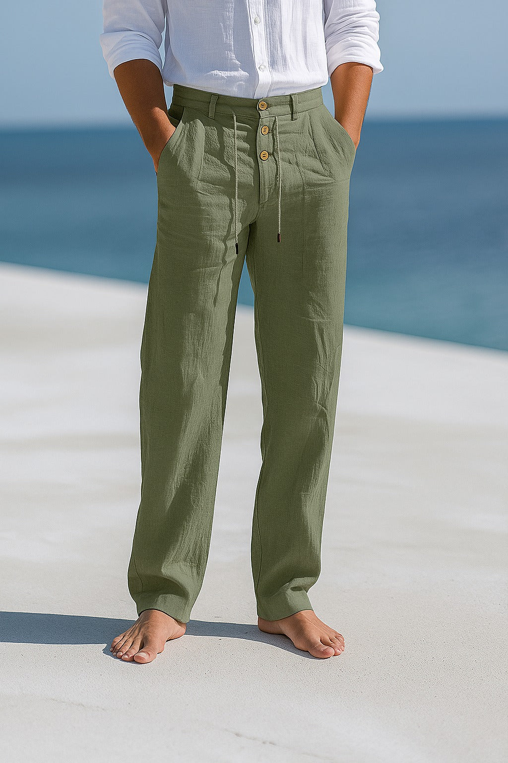 LIGHTWEIGHT LINEN SUMMER TROUSERS