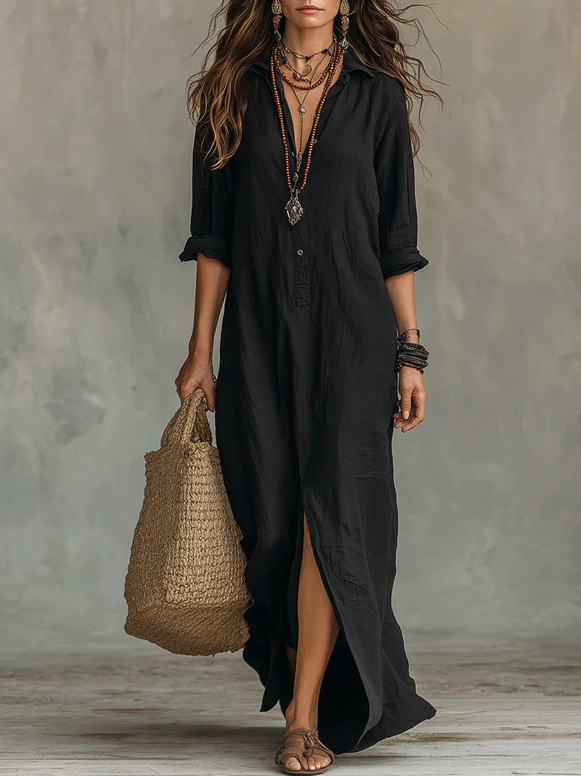 Harriet Silk V-Neck Dress