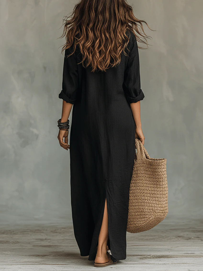 Clara Silk Maxi Dress in Ivory
