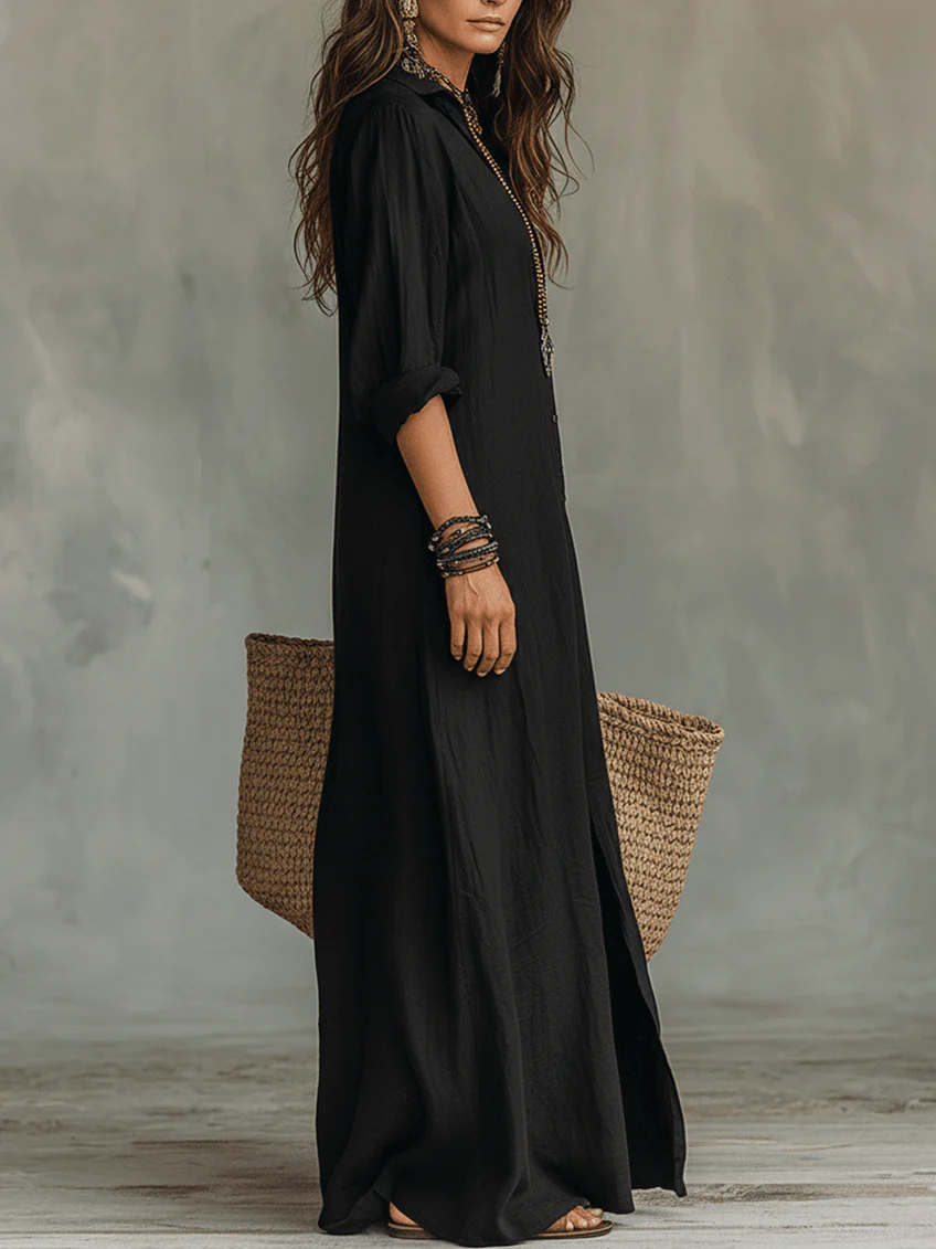 Harriet Silk V-Neck Dress
